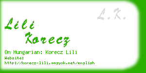 lili korecz business card